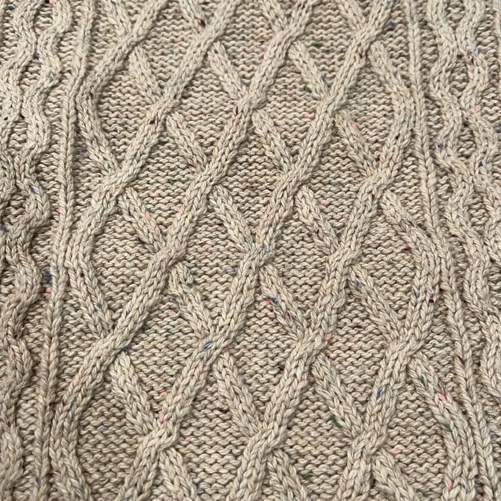 J. Crew Heather Khaki Donegal Cable Crewneck Sweater/NWT/XXL - Picture 4 of 10